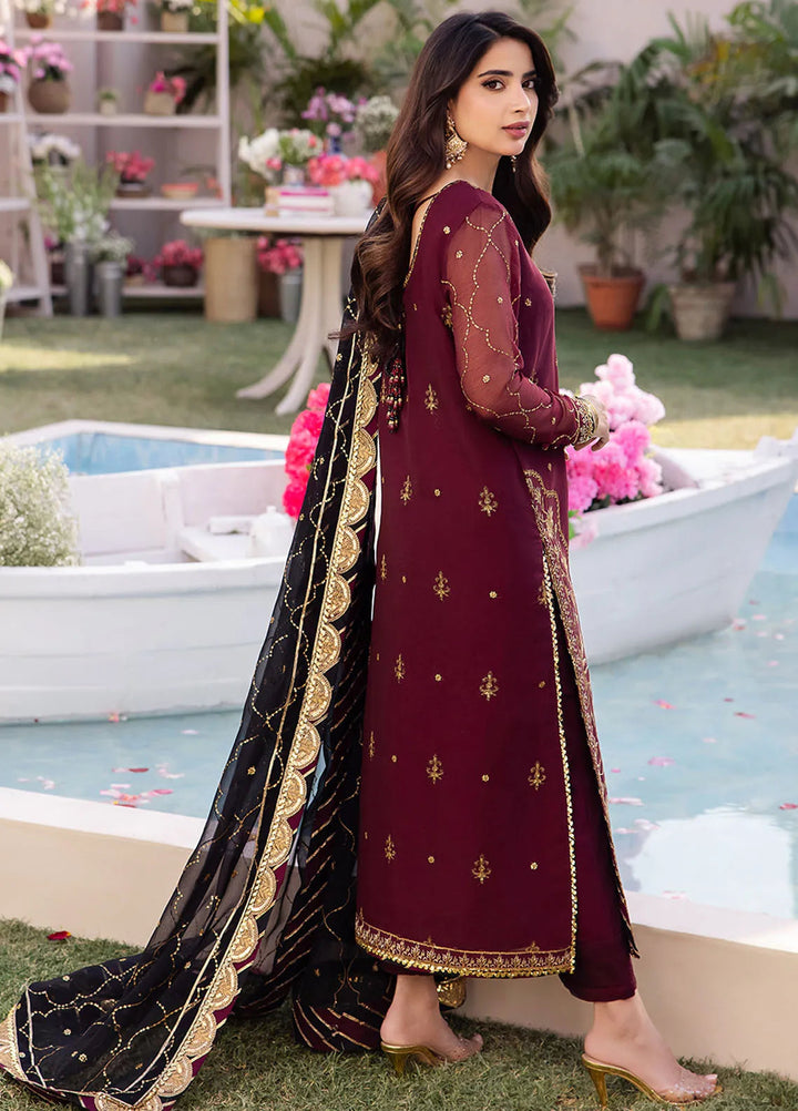 Dhanak Rang by Asim Jofa Embroidered Chiffon Suit Unstitched 3 Piece AJ24DR AJCF-18 - Festive Collection