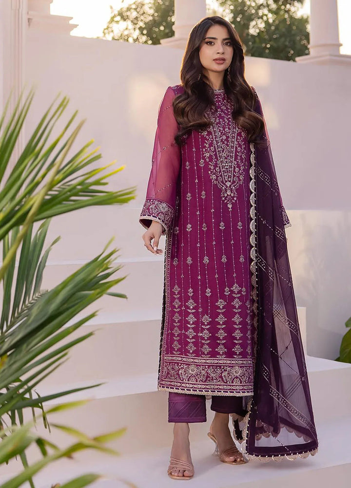 Dhanak Rang by Asim Jofa Embroidered Chiffon Suit Unstitched 3 Piece AJ24DR AJCF-19 - Festive Collection