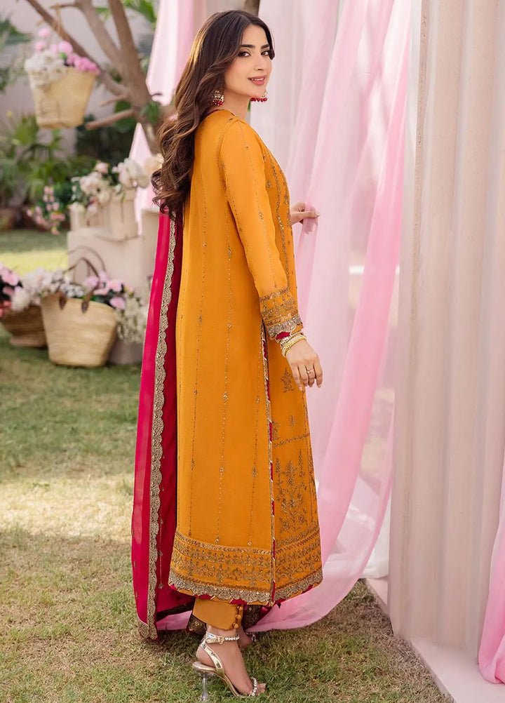 Dhanak Rang by Asim Jofa Embroidered Chiffon Suit Unstitched 3 Piece AJ24DR AJCF-25 - Festive Collection