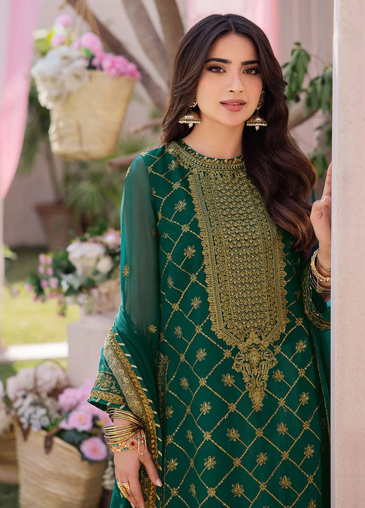 Dhanak Rang by Asim Jofa Embroidered Chiffon Unstitched Suit 3 Piece AJ24DR AJCF-03 - Festive Collection