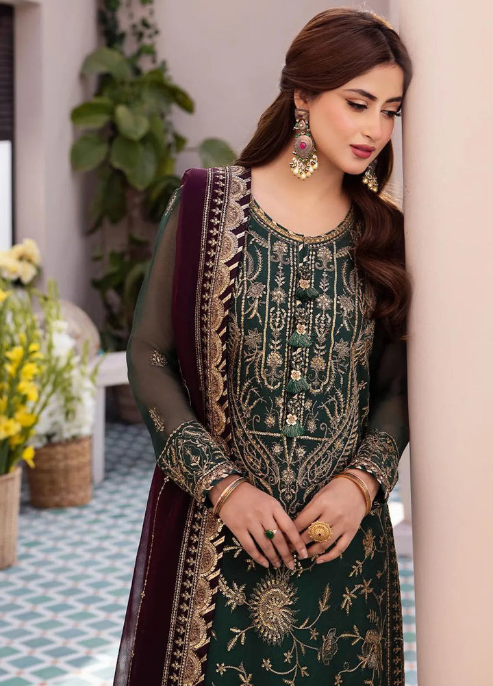 Dhanak Rang by Asim Jofa Embroidered Chiffon Unstitched Suit 3 Piece AJ24DR AJCF-10 - Festive Collection