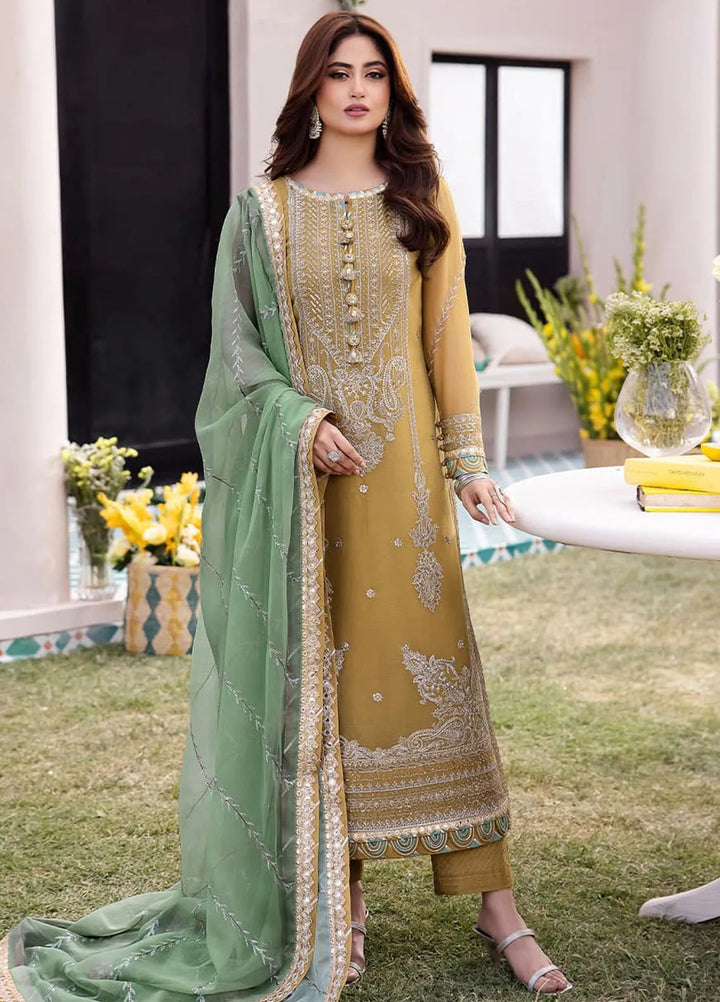 Dhanak Rang by Asim Jofa Embroidered Chiffon Unstitched Suit 3 Piece AJ24DR AJCF-16 - Festive Collection