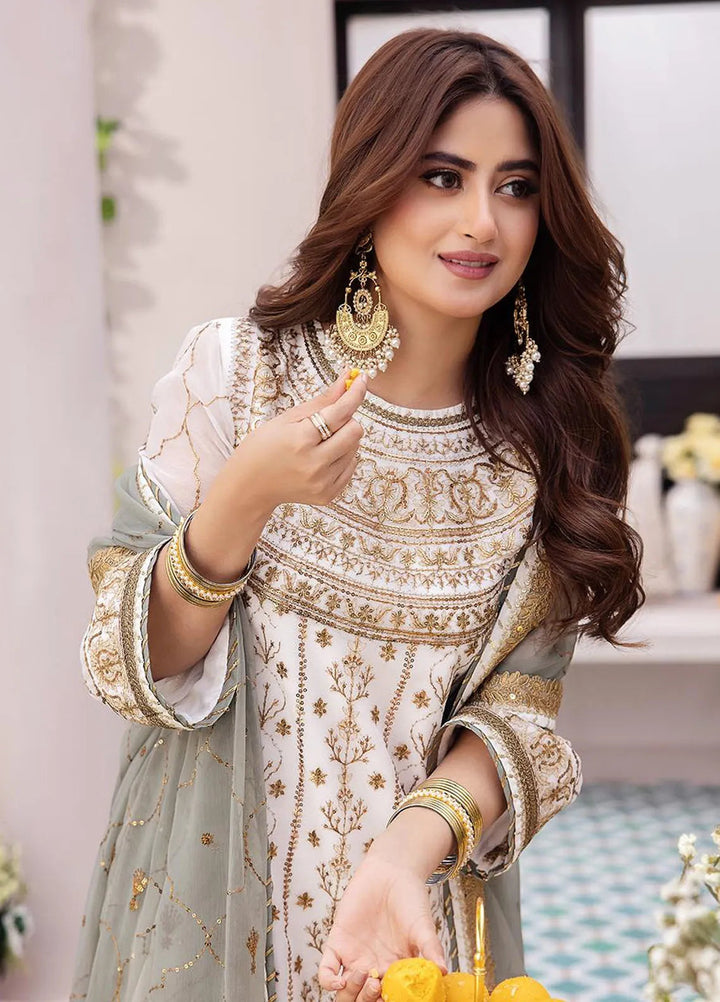 Dhanak Rang by Asim Jofa Embroidered Chiffon Unstitched Suit 3 Piece AJ24DR AJCF-17 - Festive Collection