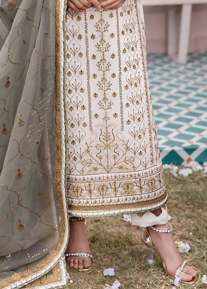 Dhanak Rang by Asim Jofa Embroidered Chiffon Unstitched Suit 3 Piece AJ24DR AJCF-17 - Festive Collection