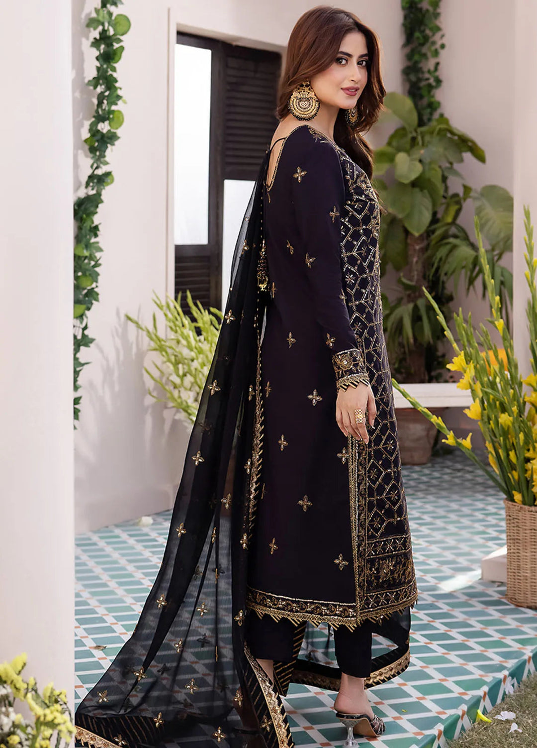 Dhanak Rang by Asim Jofa Embroidered Silk Suit Unstitched 3 Piece AJ24DR AJCF-04 - Festive Collection