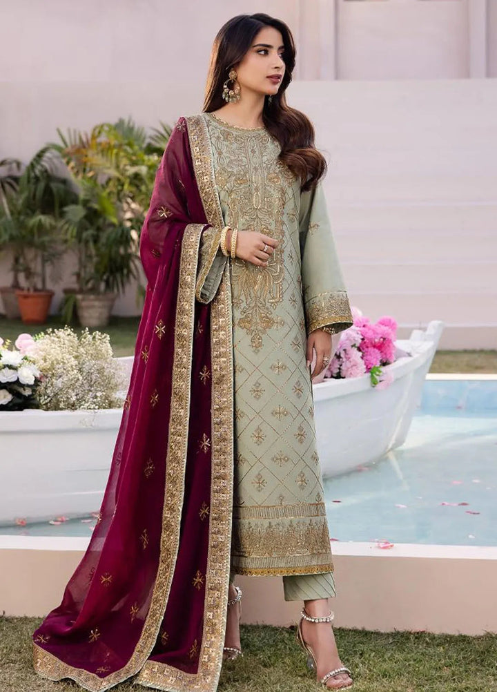 Dhanak Rang by Asim Jofa Embroidered Silk Suit Unstitched 3 Piece AJ24DR AJCF-06 - Festive Collection