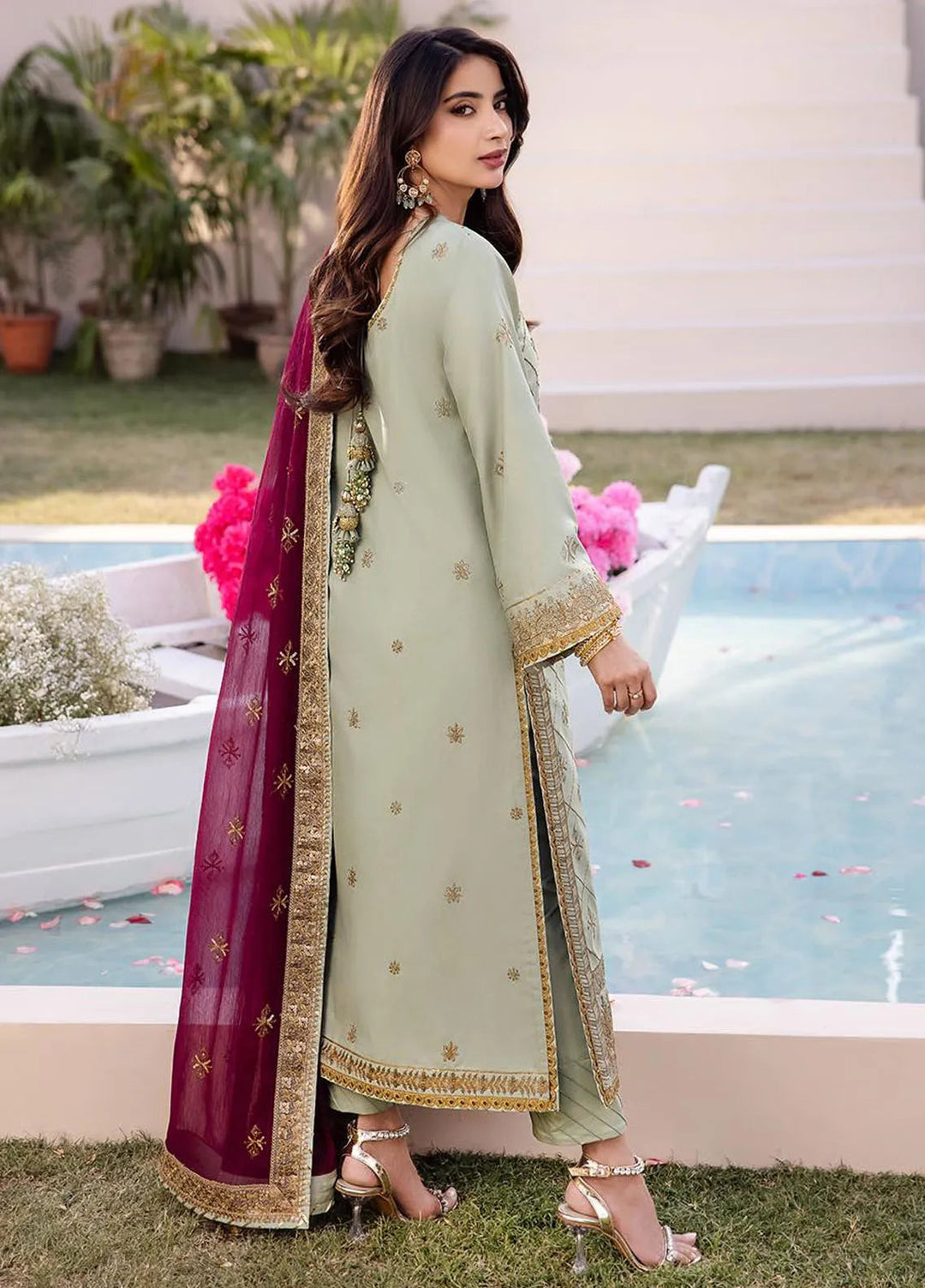 Dhanak Rang by Asim Jofa Embroidered Silk Suit Unstitched 3 Piece AJ24DR AJCF-06 - Festive Collection