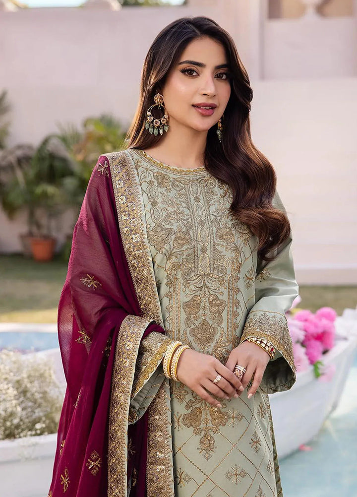 Dhanak Rang by Asim Jofa Embroidered Silk Suit Unstitched 3 Piece AJ24DR AJCF-06 - Festive Collection