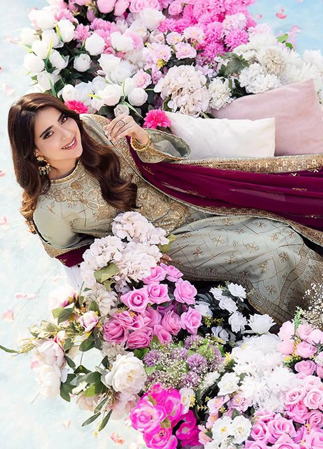 Dhanak Rang by Asim Jofa Embroidered Silk Suit Unstitched 3 Piece AJ24DR AJCF-06 - Festive Collection