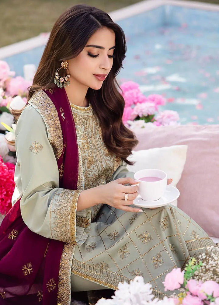 Dhanak Rang by Asim Jofa Embroidered Silk Suit Unstitched 3 Piece AJ24DR AJCF-06 - Festive Collection
