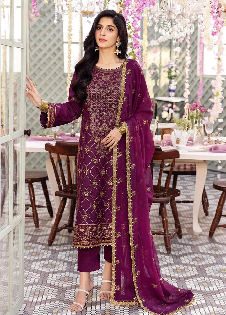 Dhanak Rang by Asim Jofa Embroidered Silk Suit Unstitched 3 Piece AJ24DR AJCF-07 - Festive Collection