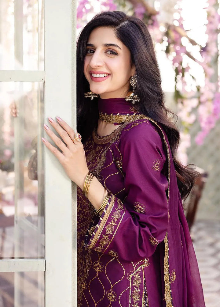 Dhanak Rang by Asim Jofa Embroidered Silk Suit Unstitched 3 Piece AJ24DR AJCF-07 - Festive Collection