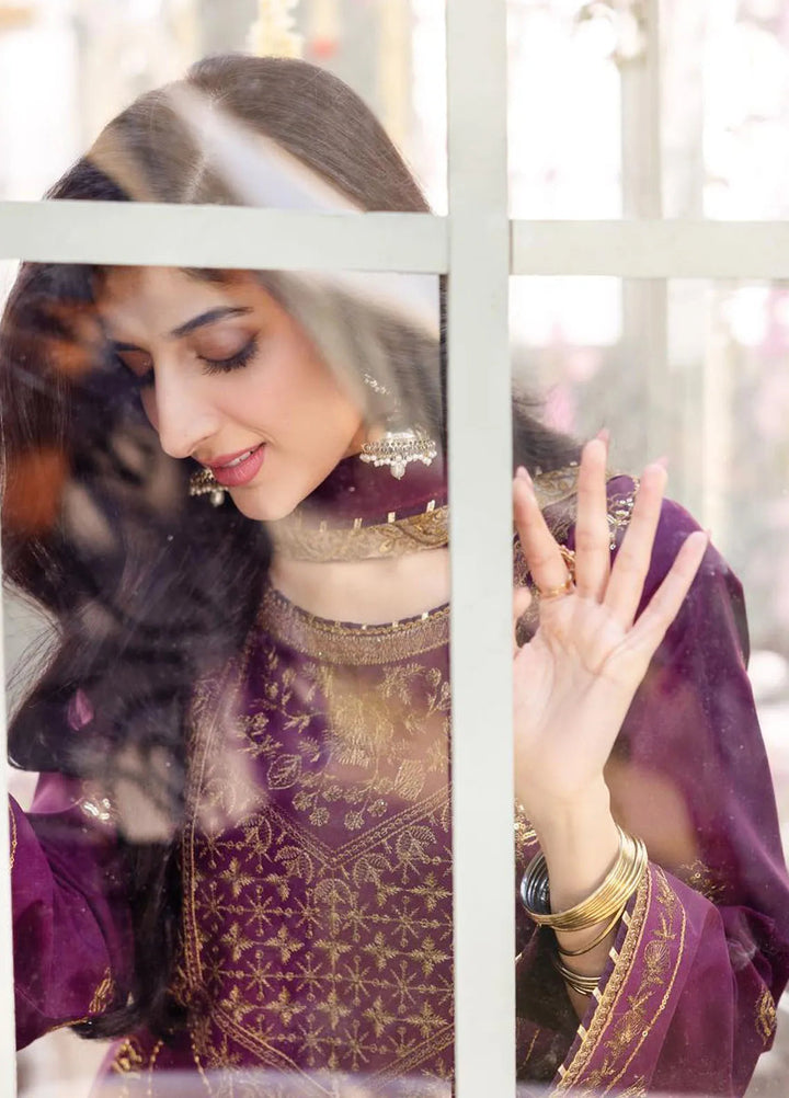 Dhanak Rang by Asim Jofa Embroidered Silk Suit Unstitched 3 Piece AJ24DR AJCF-07 - Festive Collection