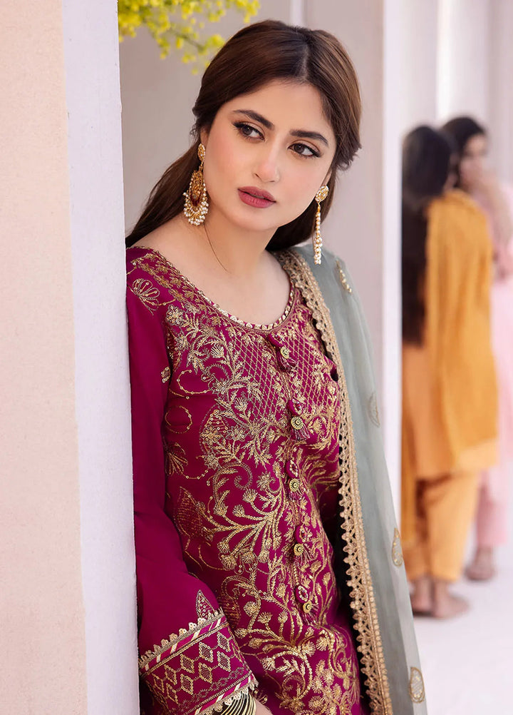 Dhanak Rang by Asim Jofa Embroidered Silk Suit Unstitched 3 Piece AJ24DR AJCF-12 - Festive Collection
