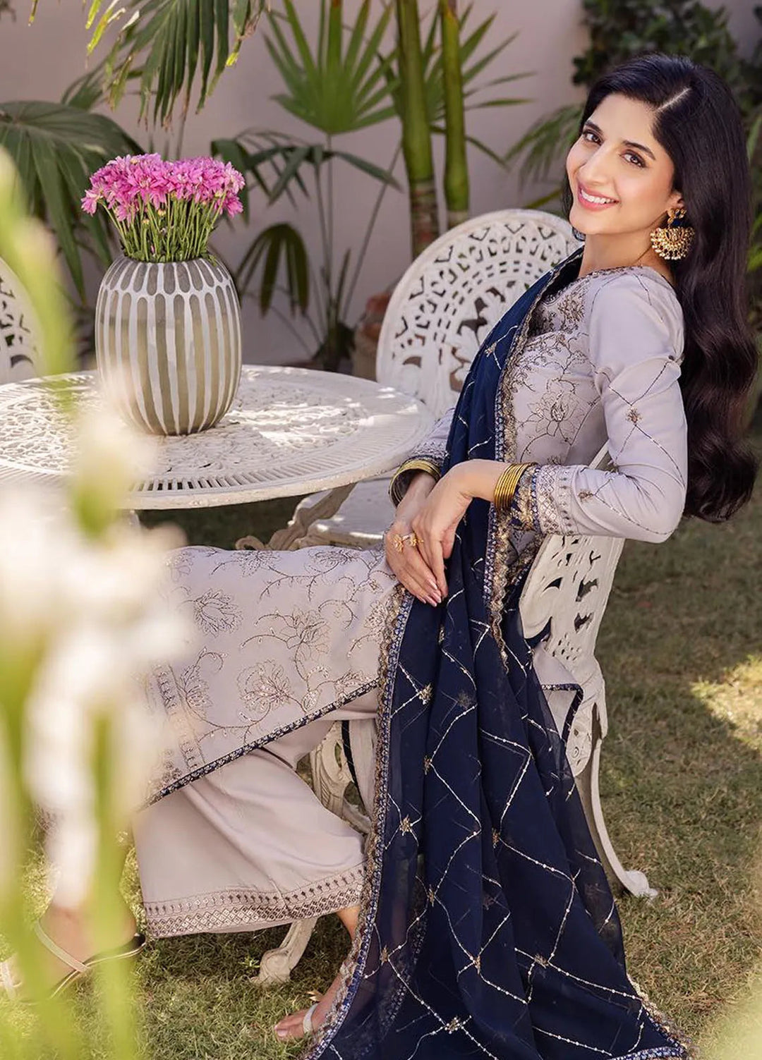 Dhanak Rang by Asim Jofa Embroidered Silk Suit Unstitched 3 Piece AJ24DR AJCF-13 - Festive Collection