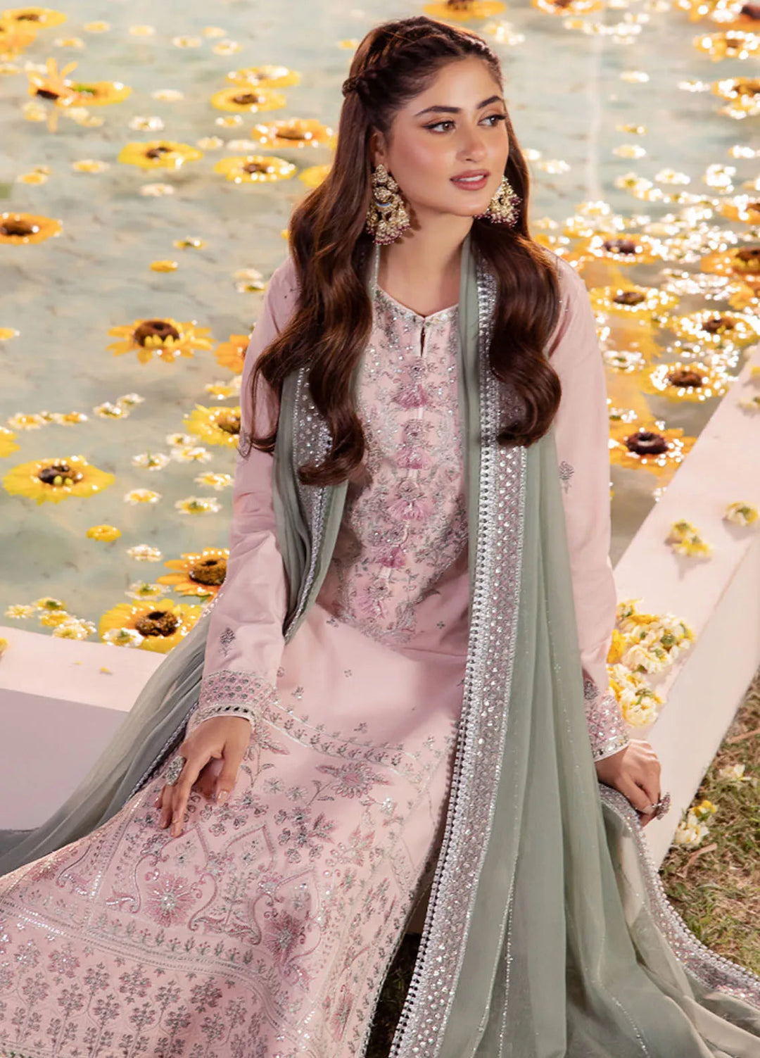 Dhanak Rang by Asim Jofa Embroidered Silk Suit Unstitched 3 Piece AJ24DR AJCF-14 - Festive Collection