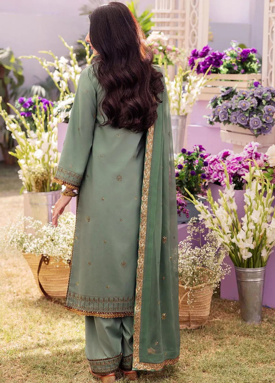 Dhanak Rang by Asim Jofa Embroidered Silk Suit Unstitched 3 Piece AJ24DR AJCF-15 - Festive Collection