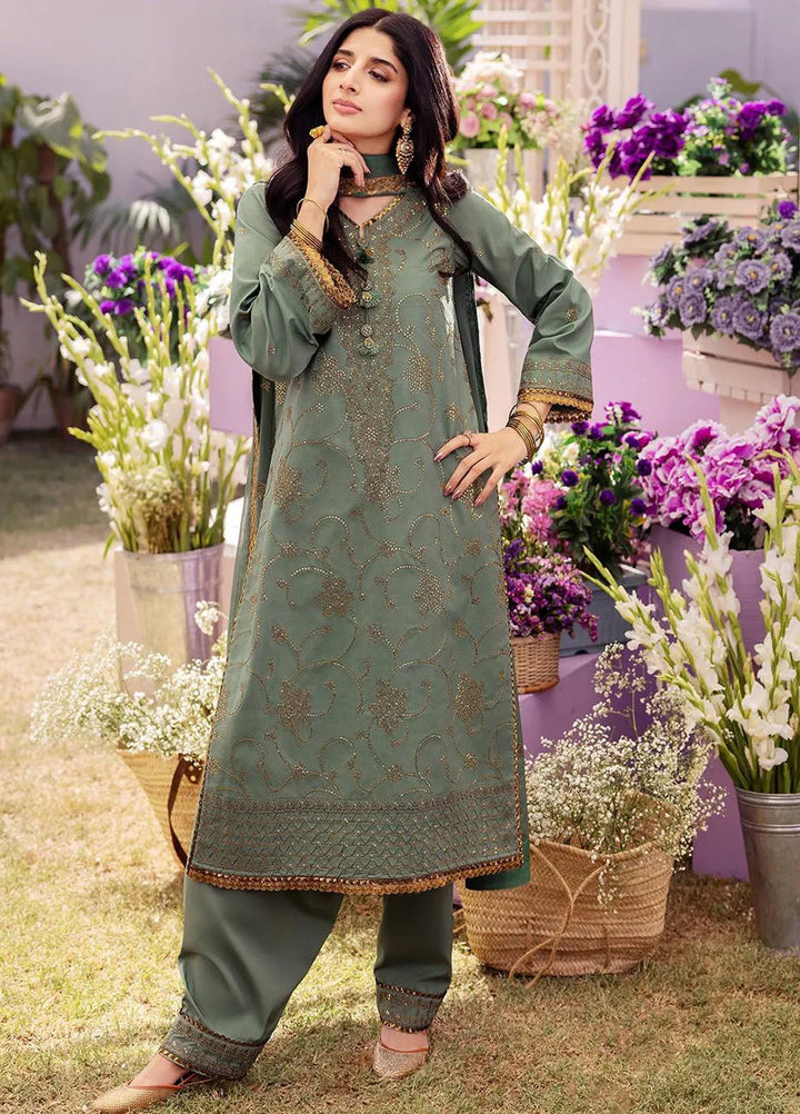 Dhanak Rang by Asim Jofa Embroidered Silk Suit Unstitched 3 Piece AJ24DR AJCF-15 - Festive Collection