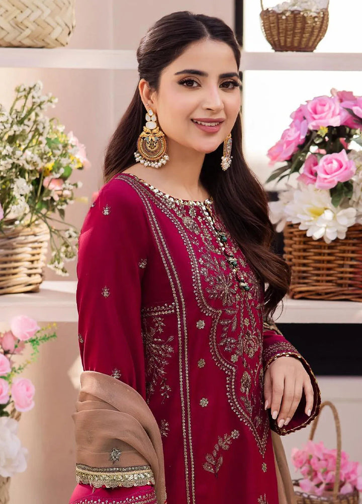 Dhanak Rang by Asim Jofa Embroidered Silk Suit Unstitched 3 Piece AJ24DR AJCF-20 - Festive Collection