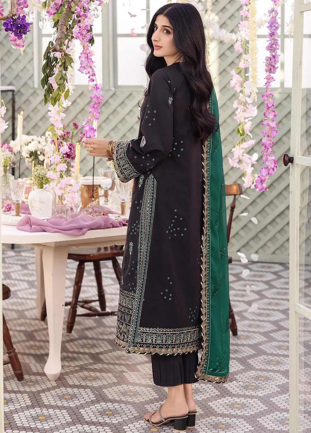 Dhanak Rang by Asim Jofa Embroidered Silk Suit Unstitched 3 Piece AJ24DR AJCF-21 - Festive Collection