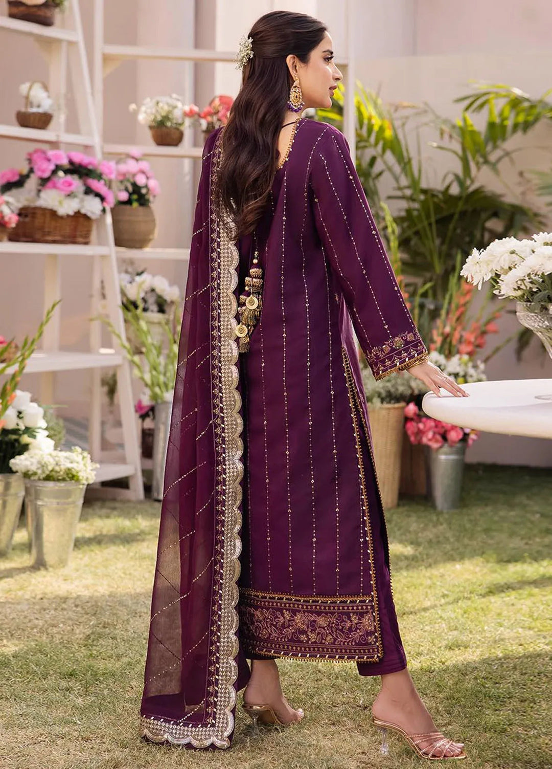 Dhanak Rang by Asim Jofa Embroidered Silk Suit Unstitched 3 Piece AJ24DR AJCF-22 - Festive Collection