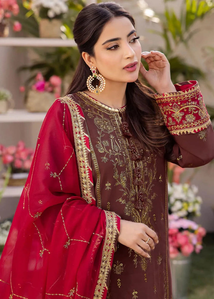 Dhanak Rang by Asim Jofa Embroidered Silk Suit Unstitched 3 Piece AJ24DR AJCF-27 - Festive Collection