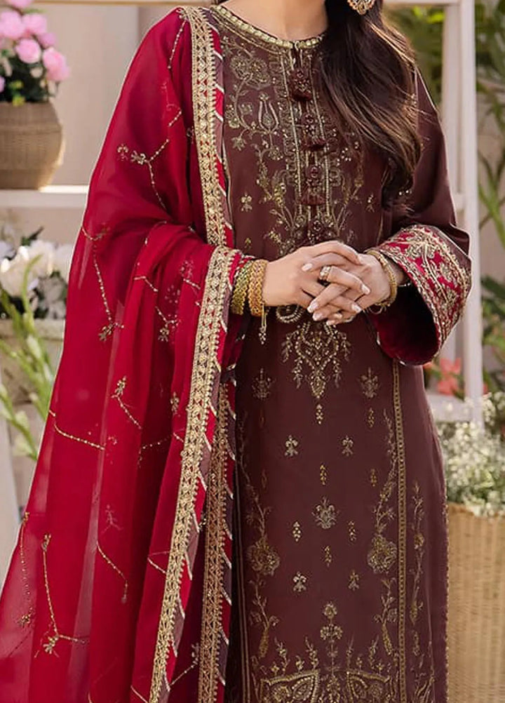 Dhanak Rang by Asim Jofa Embroidered Silk Suit Unstitched 3 Piece AJ24DR AJCF-27 - Festive Collection
