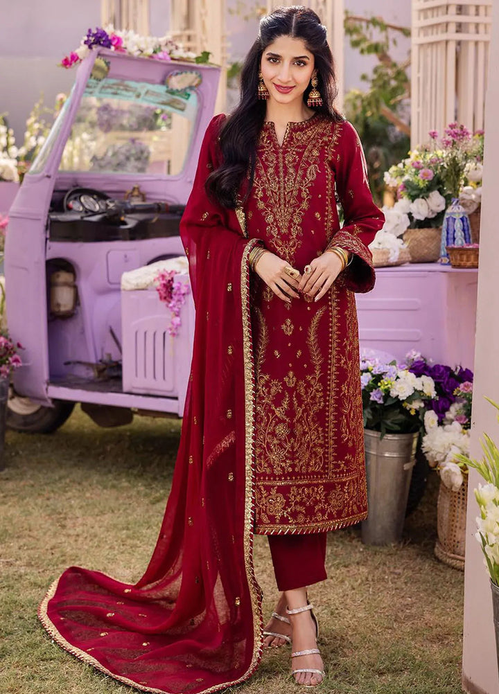 Dhanak Rang by Asim Jofa Embroidered Silk Suit Unstitched 3 Piece AJ24DR AJCF-28 - Festive Collection