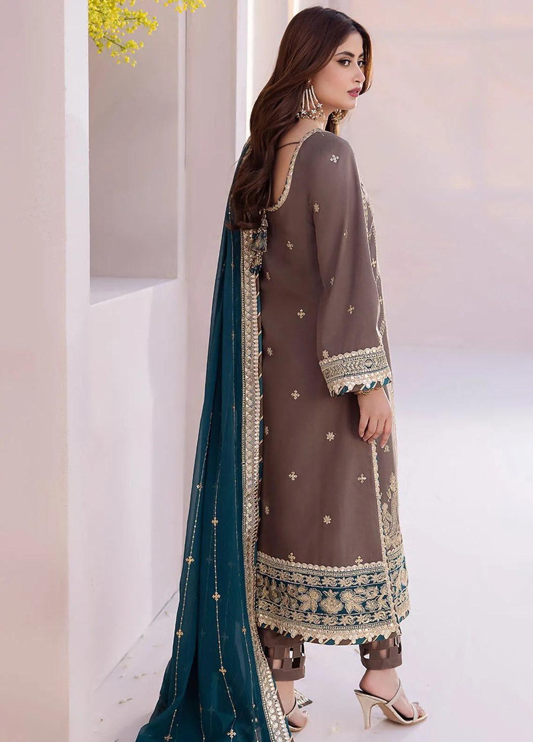 Dhanak Rang by Asim Jofa Embroidered Silk Suit Unstitched 3 Piece AJ24DR AJCF-30 - Festive Collection