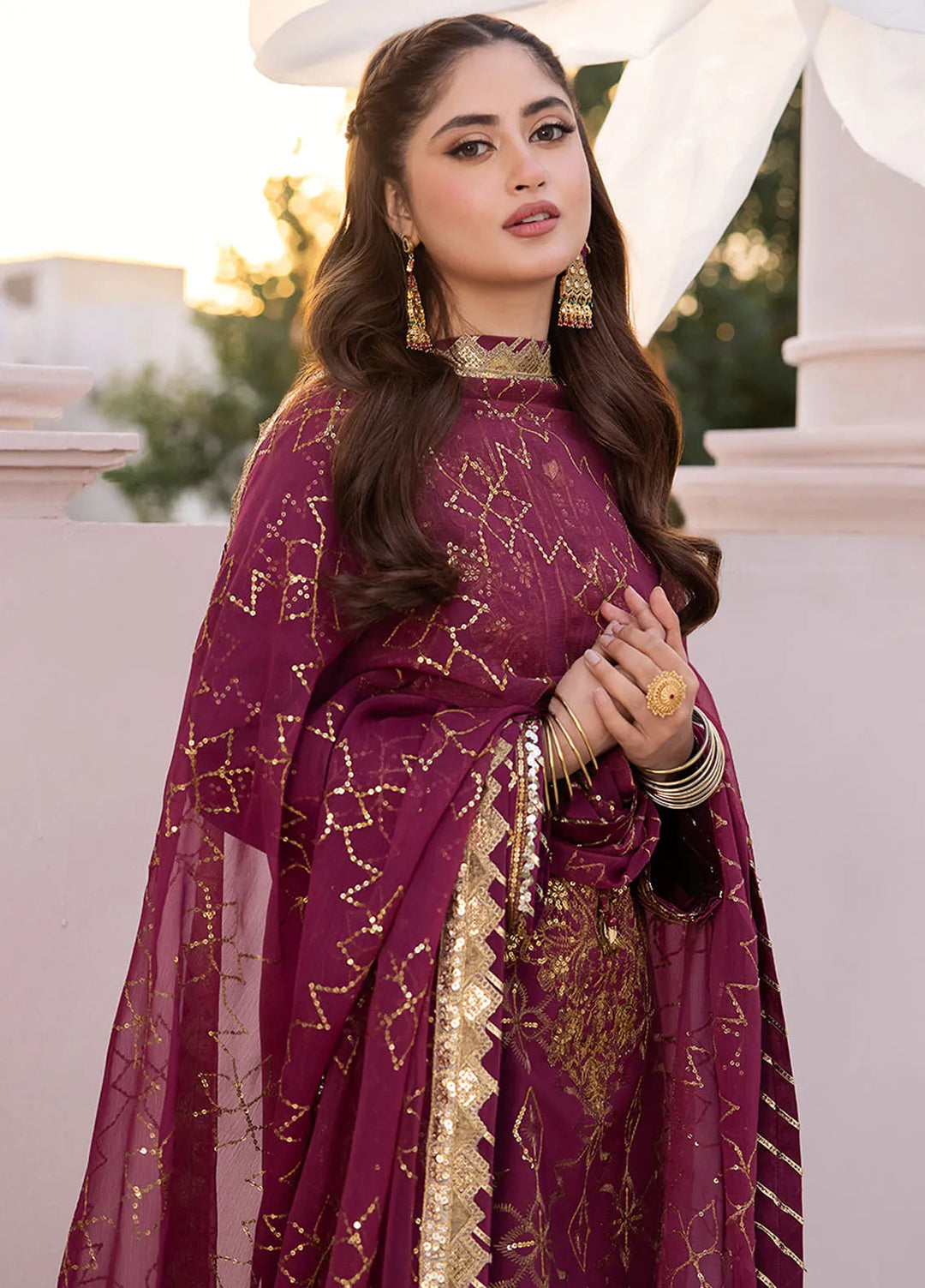 Dhanak Rang by Asim Jofa Embroidered Silk Unstitched Suit 3 Piece AJ24DR AJCF-05 - Festive Collection