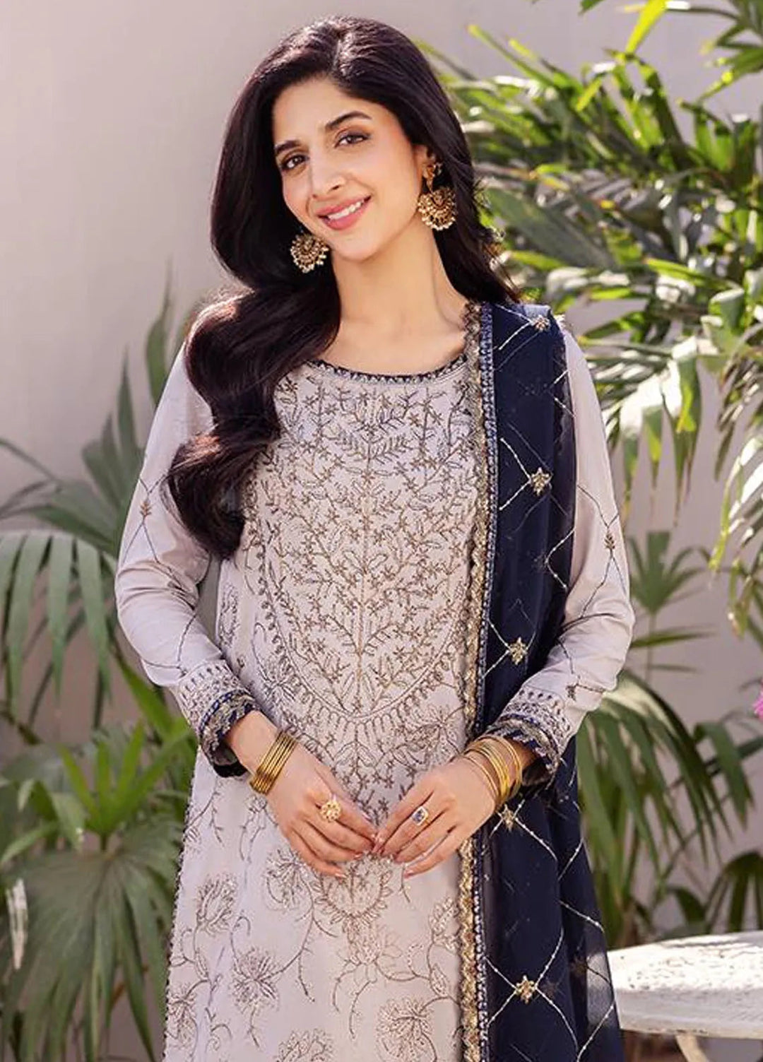 Dhanak Rang by Asim Jofa Embroidered Silk Unstitched Suit 3 Piece AJ24DR AJCF-13 - Festive Collection