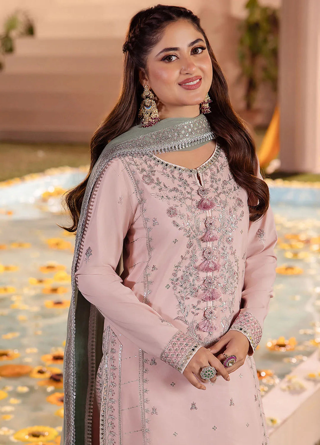 Dhanak Rang by Asim Jofa Embroidered Silk Unstitched Suit 3 Piece AJ24DR AJCF-14 - Festive Collection