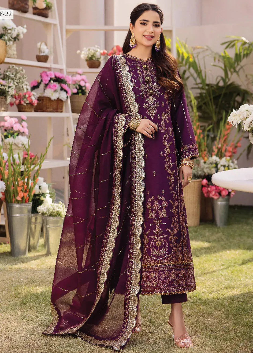Dhanak Rang by Asim Jofa Embroidered Silk Unstitched Suit 3 Piece AJ24DR AJCF-22 - Festive Collection