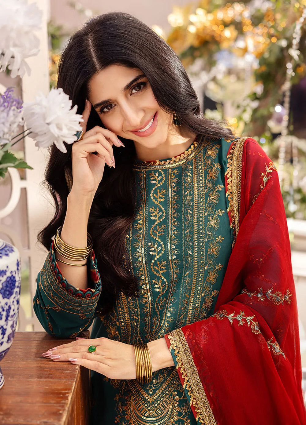 Dhanak Rang by Asim Jofa Embroidered Silk Unstitched Suit 3 Piece AJ24DR AJCF-23 - Festive Collection