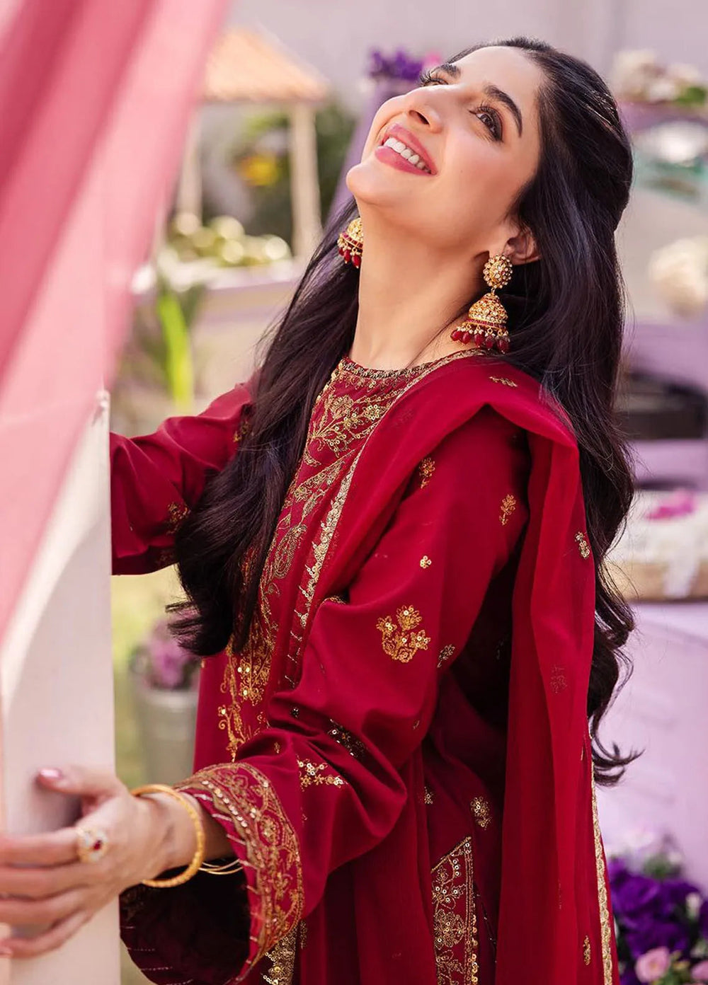 Dhanak Rang by Asim Jofa Embroidered Silk Unstitched Suit 3 Piece AJ24DR AJCF-28 - Festive Collection