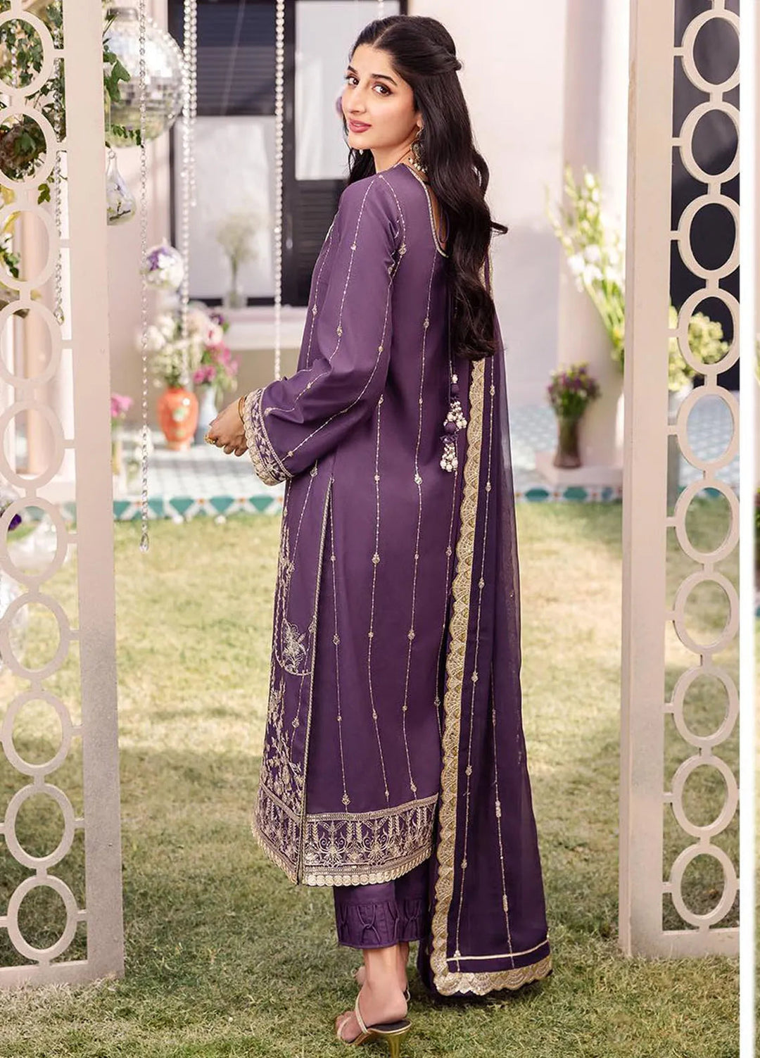 Dhanak Rang by Asim Jofa Embroidered Silk Unstitched Suit 3 Piece AJ24DR AJCF-29 - Festive Collection