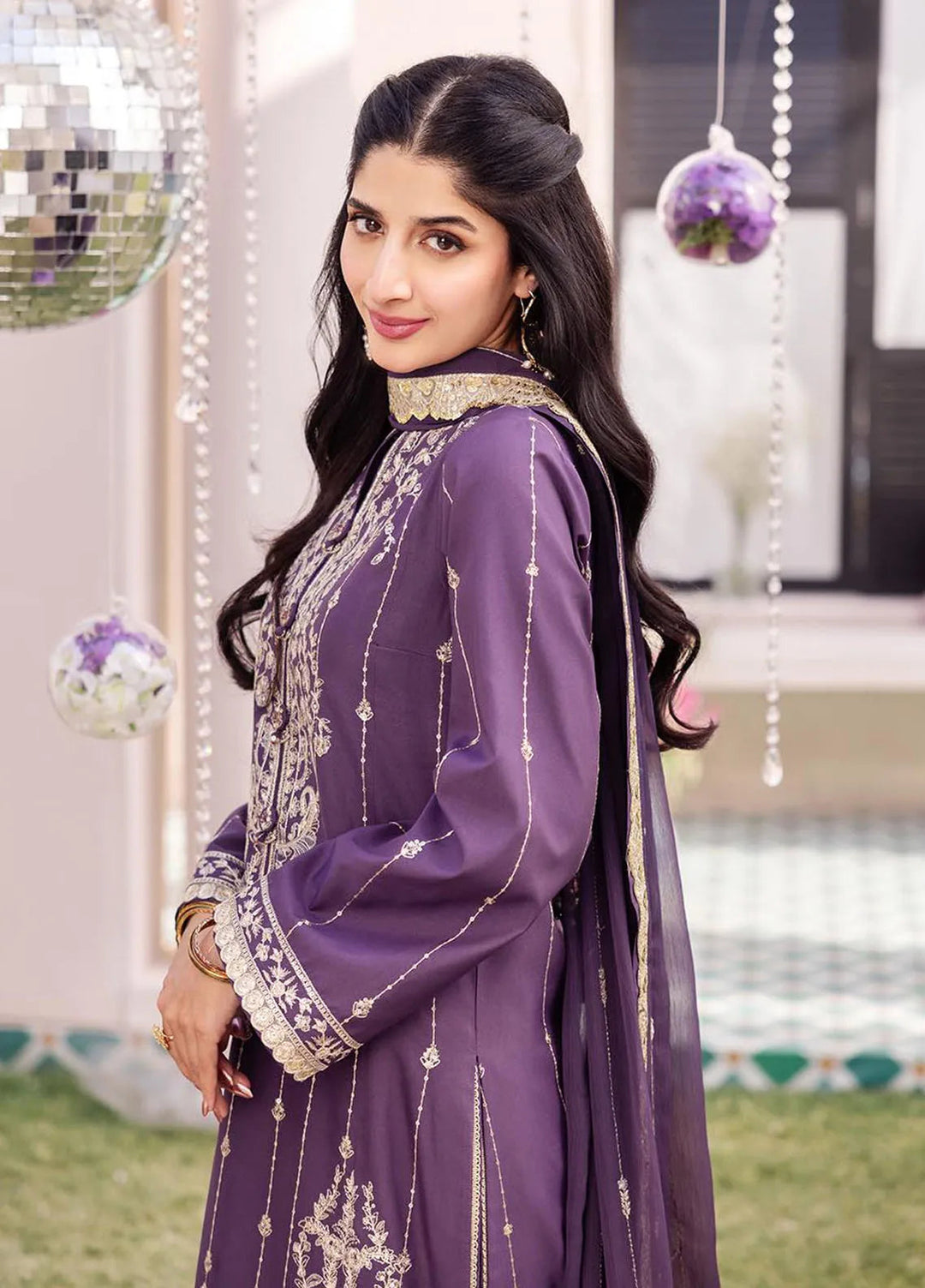 Dhanak Rang by Asim Jofa Embroidered Silk Unstitched Suit 3 Piece AJ24DR AJCF-29 - Festive Collection