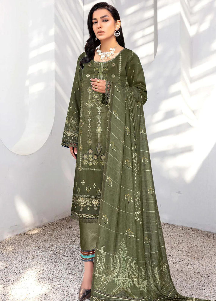 Insiya Clothing Embroidered Cambric Suits Unstitched 3 Piece INS23DK DK-03 - Winter Collection