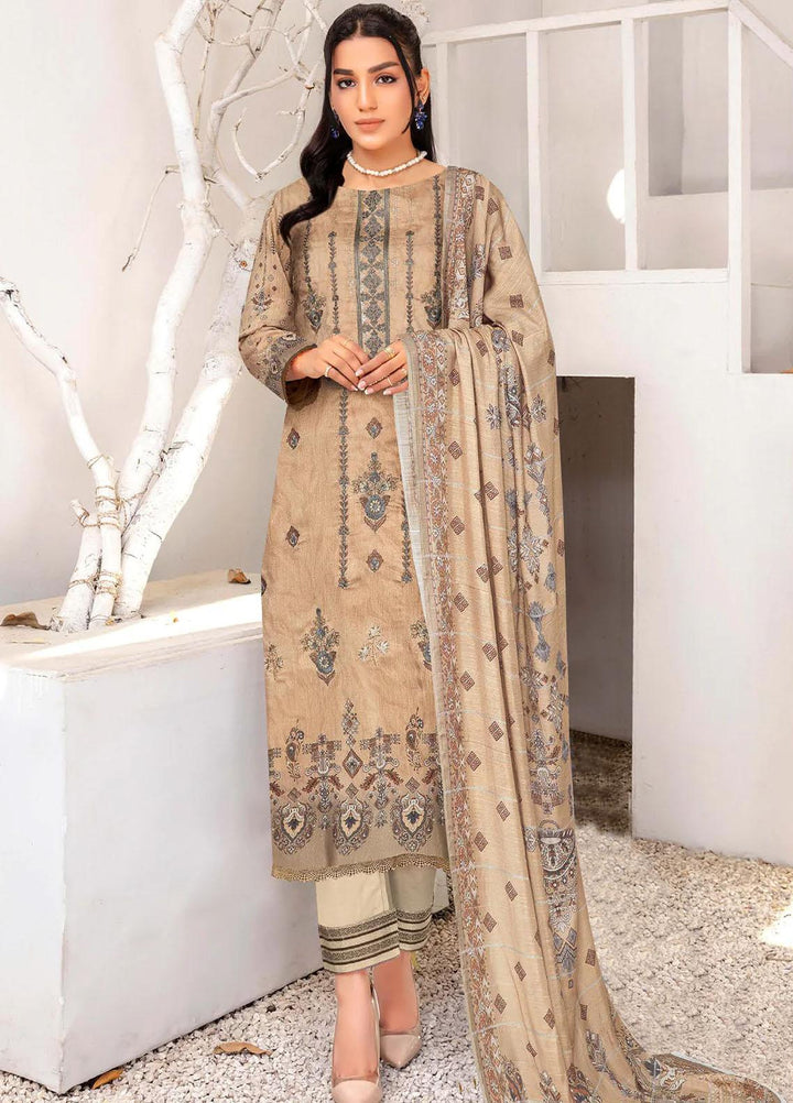 Insiya Clothing Embroidered Cambric Suits Unstitched 3 Piece INS23DK DK-09 - Winter Collection