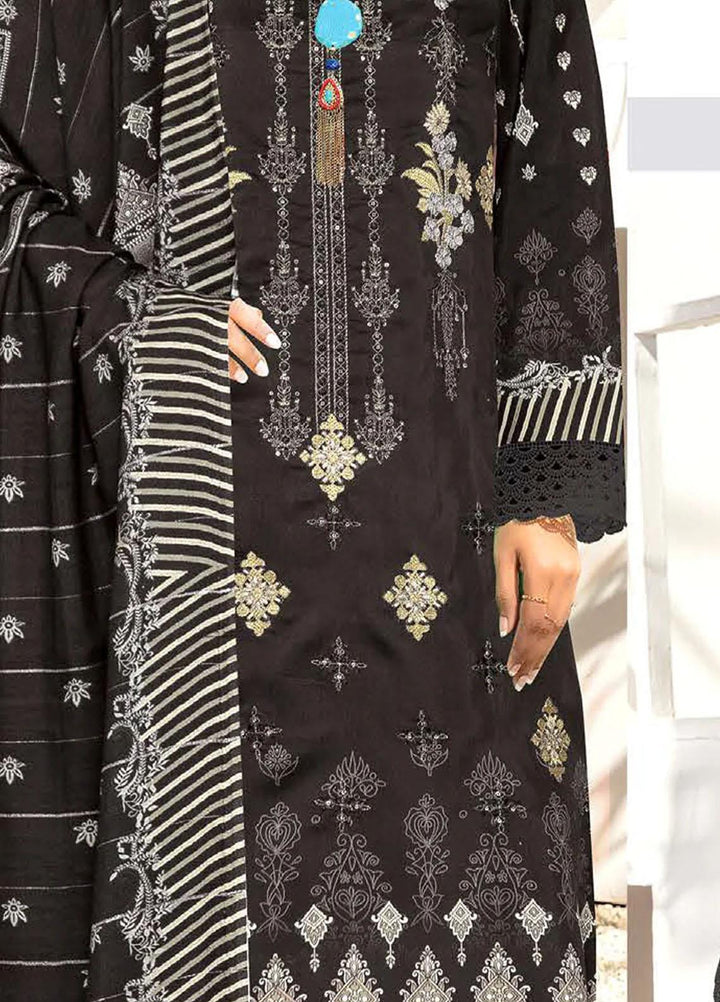 Insiya Clothing Embroidered Cambric Suits Unstitched 3 Piece INS23DK DK-10 - Winter Collection