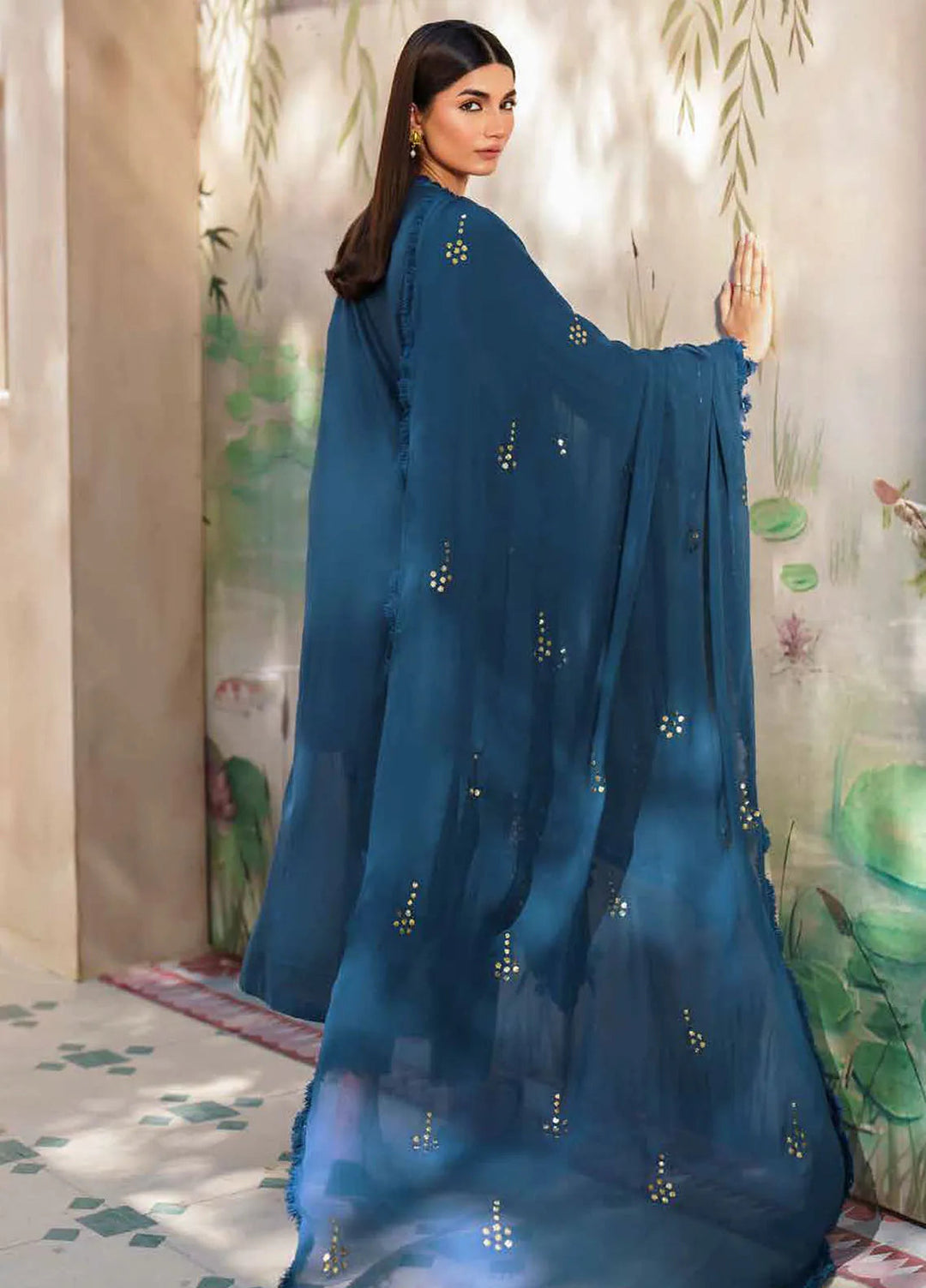 Dhoop Kinaray By Nureh Chikankari Lawn Suits Unstitched 4 Piece NU24DK NS-137 - Summer Collection