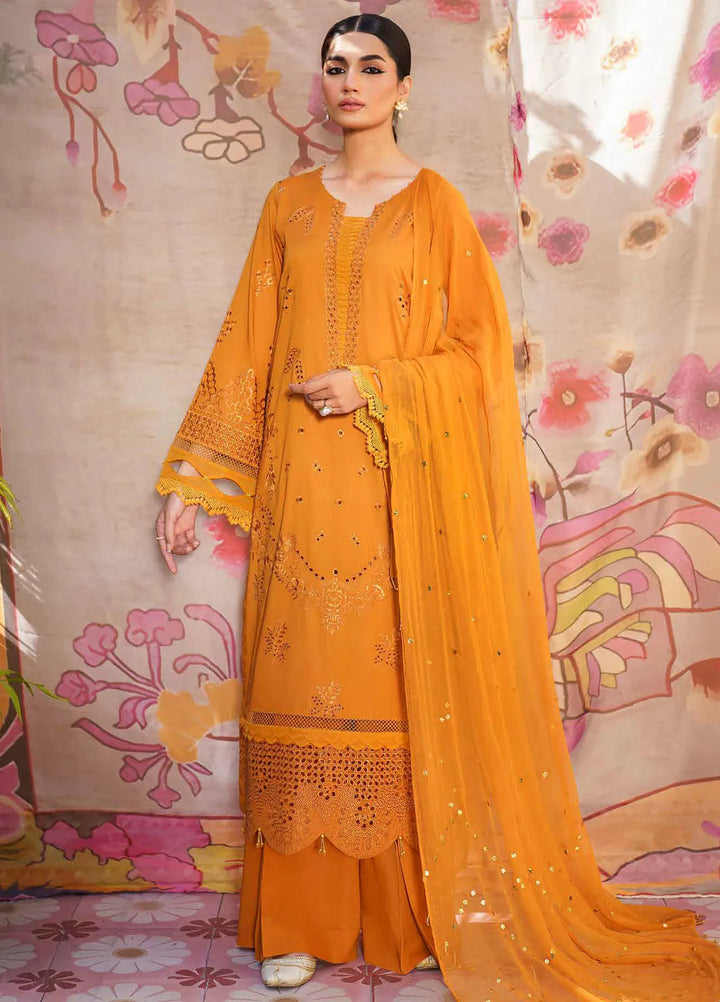 Dhoop Kinaray By Nureh Chikankari Lawn Suits Unstitched 4 Piece NU24DK NS-138 - Summer Collection