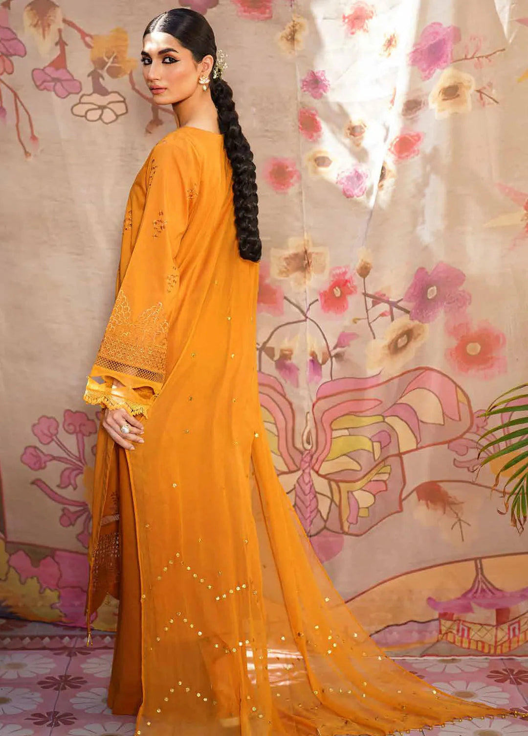 Dhoop Kinaray By Nureh Chikankari Lawn Suits Unstitched 4 Piece NU24DK NS-138 - Summer Collection