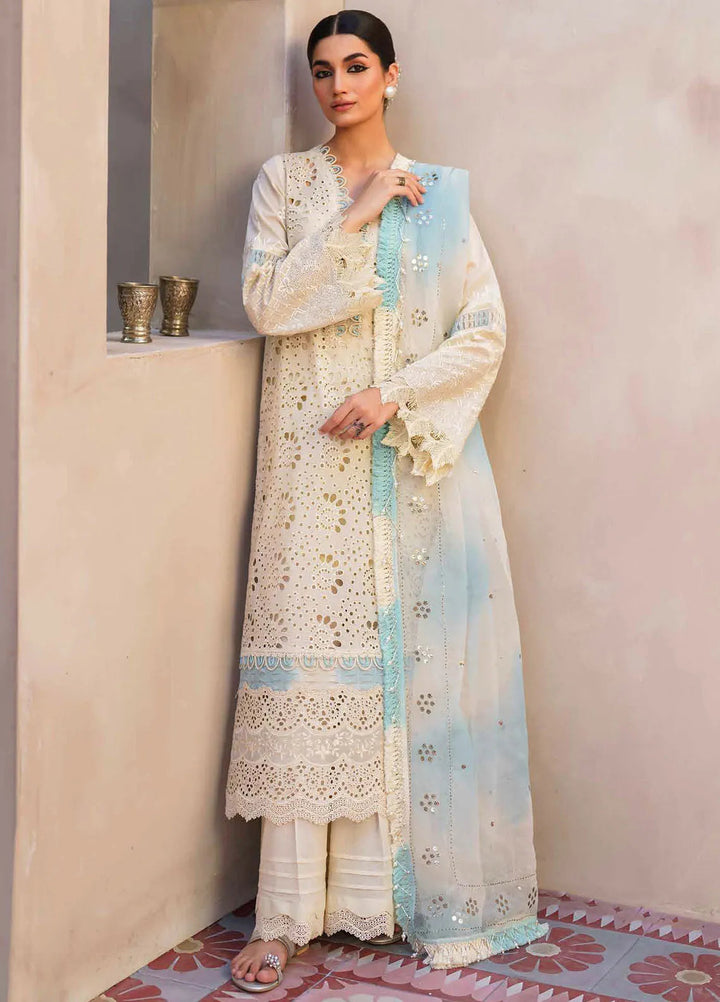 Dhoop Kinaray By Nureh Chikankari Lawn Suits Unstitched 4 Piece NU24DK NS-140 - Summer Collection