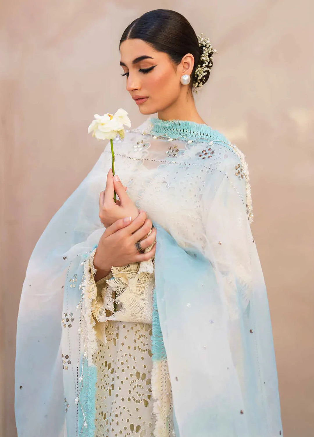 Dhoop Kinaray By Nureh Chikankari Lawn Suits Unstitched 4 Piece NU24DK NS-140 - Summer Collection