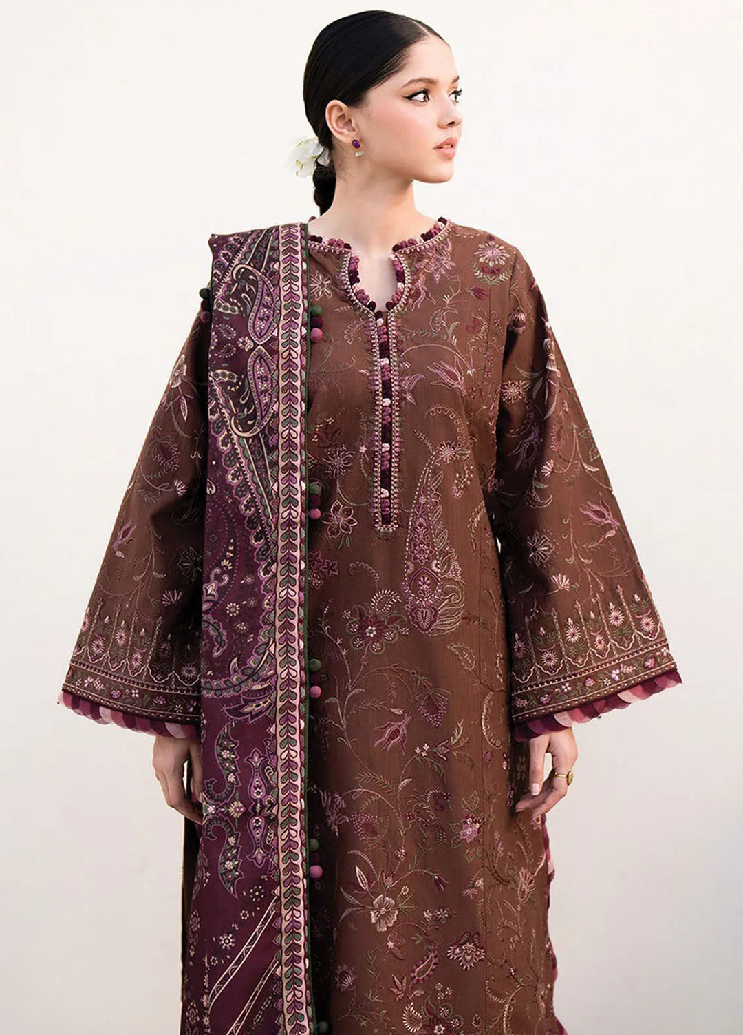 Dhoop Kinaray by Xenia Embroidered Khaddar Suit Unstitched 3 Piece D-05 Pakol - Winter Collection