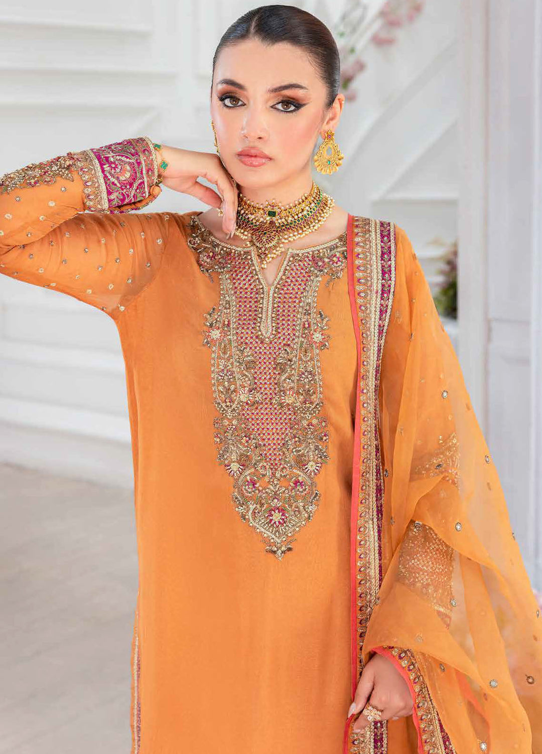 Diamond Dust by Charizma Embroidered Chiffon Suits Unstitched 4 Piece CRZ25DC DD5-06 - Formals Collection