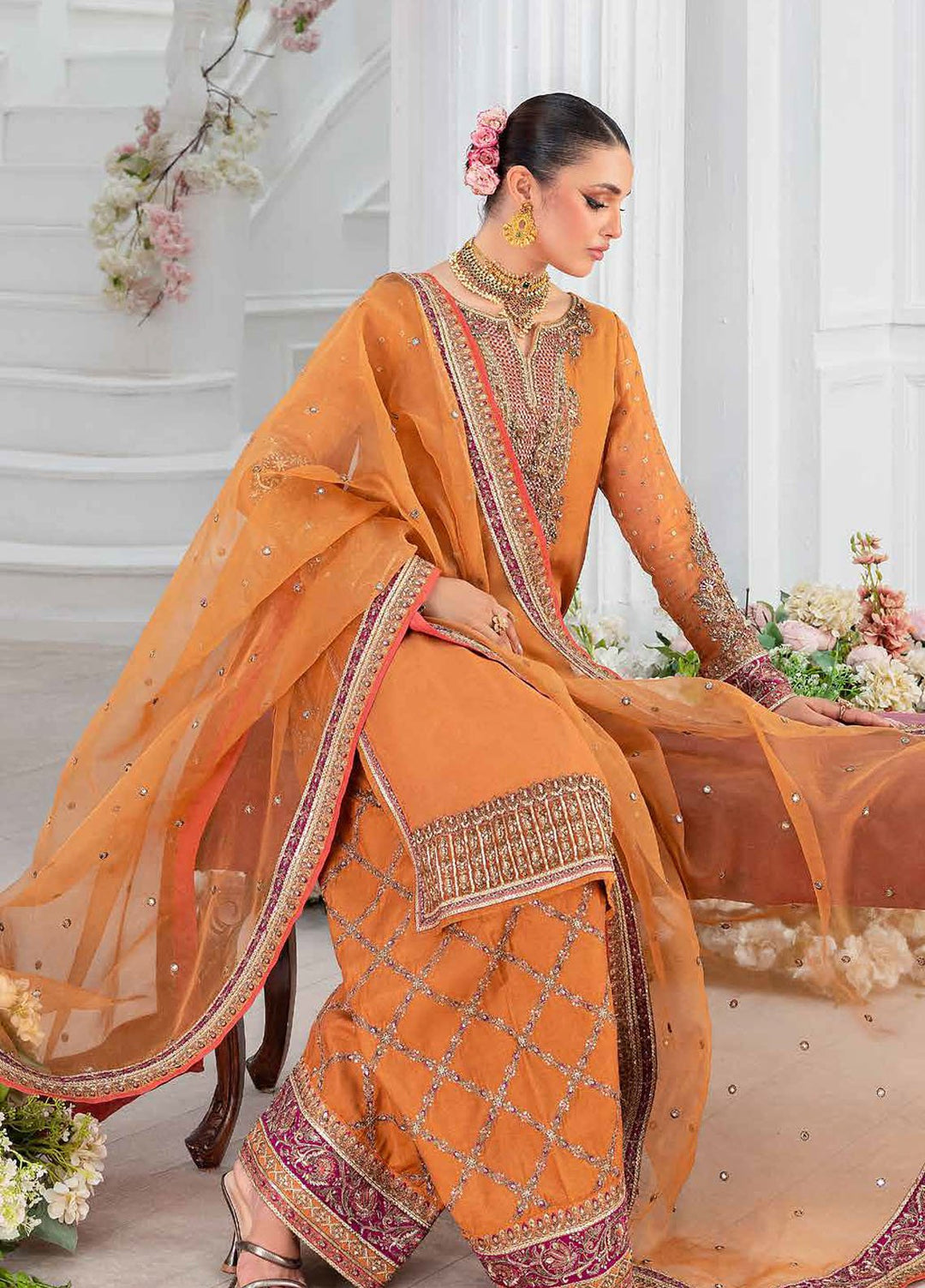 Diamond Dust by Charizma Embroidered Chiffon Suits Unstitched 4 Piece CRZ25DC DD5-06 - Formals Collection