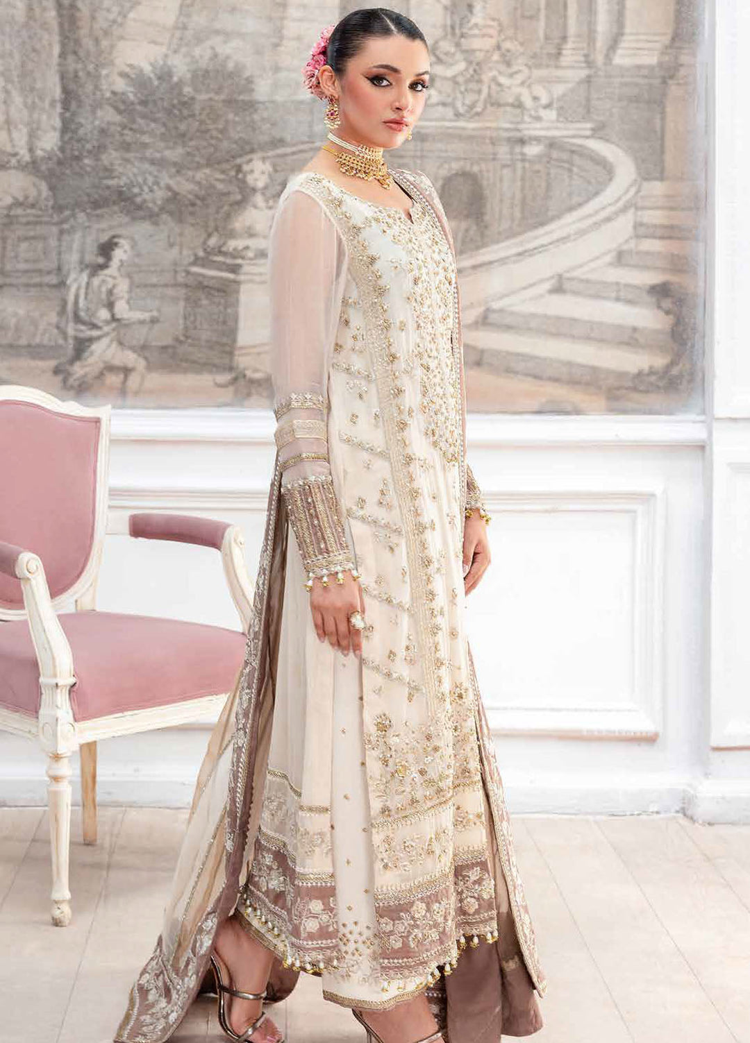 Diamond Dust by Charizma Embroidered Chiffon Suits Unstitched 4 Piece CRZ25DC DD5-07 - Formals Collection