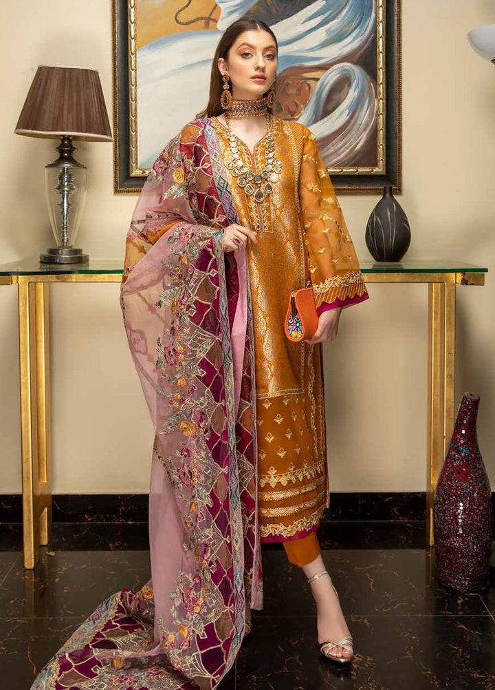 Diamond Dust by Charizma Embroidered Organza Suits Unstitched 3 Piece CRZ21DF DD-05 - Formals Collection